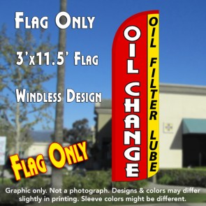 Oil Change (Oil Filter Lube) Windless Polyknit Feather Flag (3 x 11.5 feet)