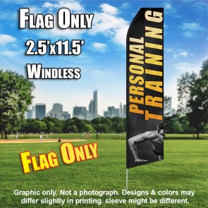 PERSONAL TRAINING gray yellow flutter flag