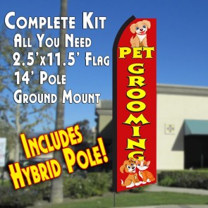Pet Grooming Windless Advertising Banner Flag kit to advertise your business
