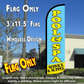 Pool & Spa (Service & Supply) Windless Polyknit Feather Flag (3 x 11.5 feet)