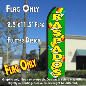 RASPADOS (Green/Yellow) Flutter Polyknit Feather Flag (11.5 x 2.5 feet)