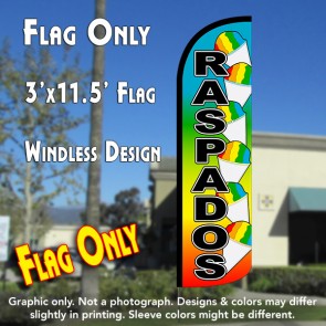 Raspados (Snow Cone) Windless Polyknit Feather Flag (3 x 11.5 feet)