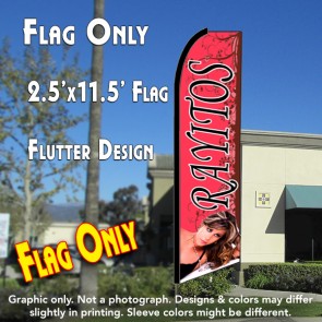 RAYITOS Flutter Feather Banner Flag (11.5 x 2.5 Feet)