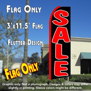 SALE (Black/Red) Flutter Feather Banner Flag (11.5 x 3 Feet)