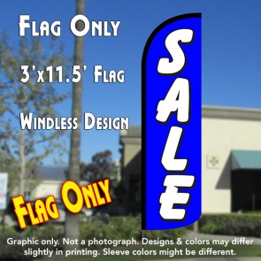 Sale (Blue) Windless Polyknit Feather Flag (3 x 11.5 feet)