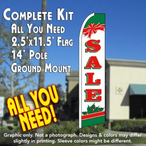 SALE (Christmas) Flutter Feather Banner Flag Kit (Flag, Pole, & Ground Mt)