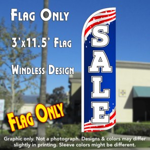 Sale (Patriotic) Windless Polyknit Feather Flag (3 x 11.5 feet)
