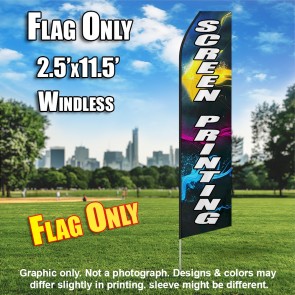 Screen Printing (Multicolor/White) Econo Feather Banner Flag