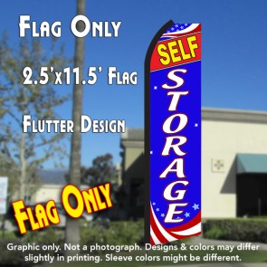 STORAGE (Patriotic) Flutter Polyknit Feather Flag (11.5 x 2.5 feet)
