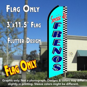SERVICIO DE FRENOS (Blue) Flutter Feather Banner Flag (11.5 x 3 Feet)