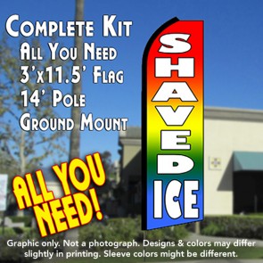 SHAVED ICE (Multi-color) Flutter Feather Banner Flag Kit (Flag, Pole, & Ground Mt)