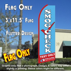 SMOG CHECK TEST ONLY (Star Certified) Flutter Feather Banner Flag (11.5 x 3 Feet)