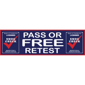 Smog Check Pass or Free Retest Feather Banner Flag 