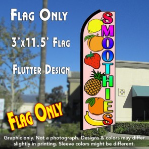 SMOOTHIES (Fruit) Flutter Feather Banner Flag (11.5 x 3 Feet)