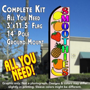 SMOOTHIES (Fruit) Flutter Feather Banner Flag Kit (Flag, Pole, & Ground Mt)
