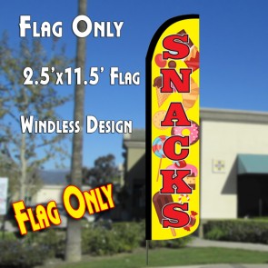 SNACKS Windless Polyknit Feather Flag (2.5 x 11.5 feet)