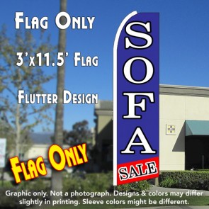 SOFA SALE (Blue/Red) Flutter Feather Banner Flag (11.5 x 3 Feet)