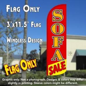 Sofa Sale (Red/Yellow) Windless Polyknit Feather Flag (3 x 11.5 feet)