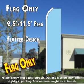Solid Light Blue Flutter Feather Banner Flag (11.5 x 2.5 Feet)