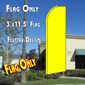 Solid YELLOW Flutter Feather Banner Flag (11.5 x 2.5 Feet)