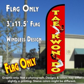 Tae Kwon Do (Red/Yellow) Windless Polyknit Feather Flag (3 x 11.5 feet)