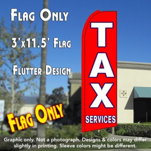TAX SERVICES (Red) Flutter Feather Banner Flag (11.5 x 3 Feet)
