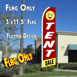 TENT SALE (Red/Yellow) Flutter Feather Banner Flag (11.5 x 2.5 Feet)