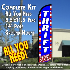 Thrift Store Windless Feather Banner Flag Kit 