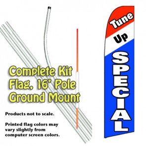 Tune Up Special  Feather Banner Flag Kit (Flag, Pole, & Ground Mt)