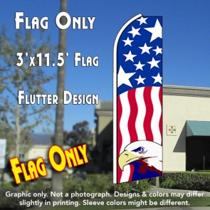 USA PATRIOTIC (Eagle) Flutter Feather Banner Flag (11.5 x 3 Feet)