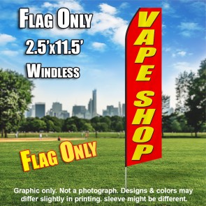 VAPE SHOP red/yellow letters Econo  Feather Banner Flag Kit 