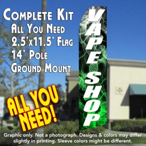 APE SHOP black / white green smoke Flutter Feather Banner Flag Kit