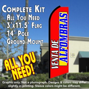 VENTA DE ALFOMBRAS (Red) Flutter Feather Banner Flag Kit (Flag, Pole, & Ground Mt)