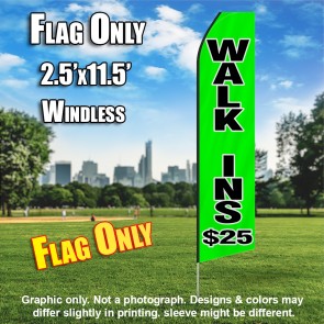 WALK INS green black flutter flag 