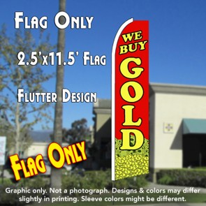 WE BUY GOLD (Coins) Flutter Feather Banner Flag (11.5 x 2.5 Feet)