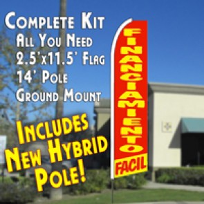 Financiamiento Facil  Feather Banner Flag Kit (Flag, Pole, & Ground Mt)