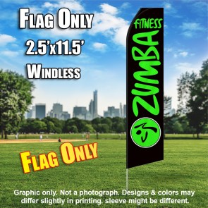 ZUMBA FITNESS black and green flutter flag