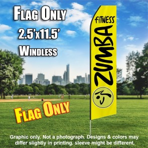 ZUMBA FITNESS yellow black flutter flag
