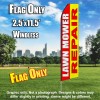 LAWN MOWER REPAIR red yellow flutter flag