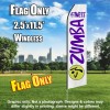 ZUMBA FITNESS white purple flutter flag