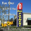 0 DOWN PAYMENT (Red/Blue) Flutter Feather Banner Flag (11.5 x 2.5 Feet)