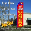 100% COMIDA CASERA (Red) Flutter Feather Banner Flag (11.5 x 3 Feet)
