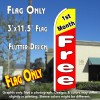1st MONTH FREE (Yellow/Red) Flutter Feather Banner Flag (11.5 x 3 Feet)