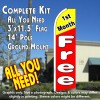 1st MONTH FREE (Yellow/Red) Flutter Feather Banner Flag Kit (Flag, Pole, & Ground Mt)