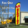 A/C SERVICE (Yellow/Checkered) Windless Polyknit Feather Flag (2.5 x 11.5 feet)