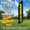 A/C Repair (Black/Yellow) Windless Feather Banner Flag Kit (Flag, Pole, & Ground Mt)