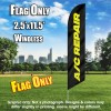 A/C Repair (Black/Yellow) Windless Polyknit Feather Flag Only (3 x 11.5 feet)