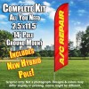 A/C Repair (Red/Yellow) Windless Feather Banner Flag Kit (Flag, Pole, & Ground Mt)