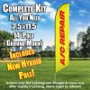 A/C Repair (Yellow/Red) Windless Feather Banner Flag Kit (Flag, Pole, & Ground Mt)
