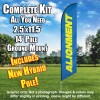 Alignment (Blue/Yellow) Windless Feather Banner Flag Kit (Flag, Pole, & Ground Mt)